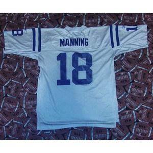 PEYTON MANNING #18 INDIANAPOLIS COLTS NFL WHITE REEBOK FOOTBALL JERSEY SIZE XL